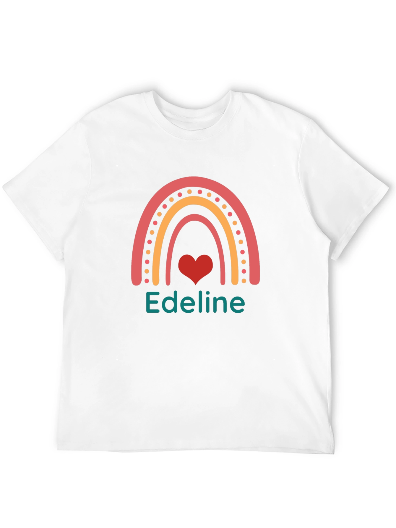 Rainbow Heart Edeline Personalized T-Shirt
