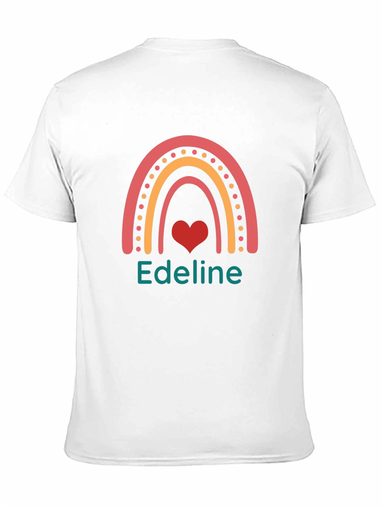 Rainbow Heart Edeline Personalized T-Shirt