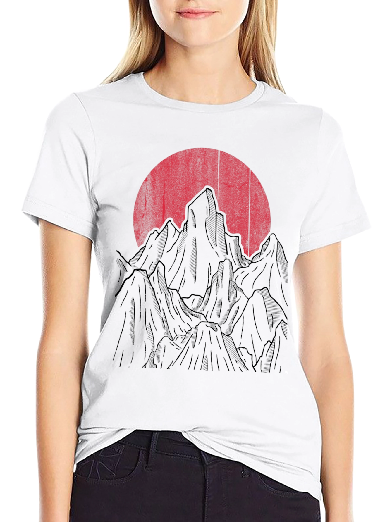 Sunset Mountain Graphic Tee - Mens Black T-Shirt