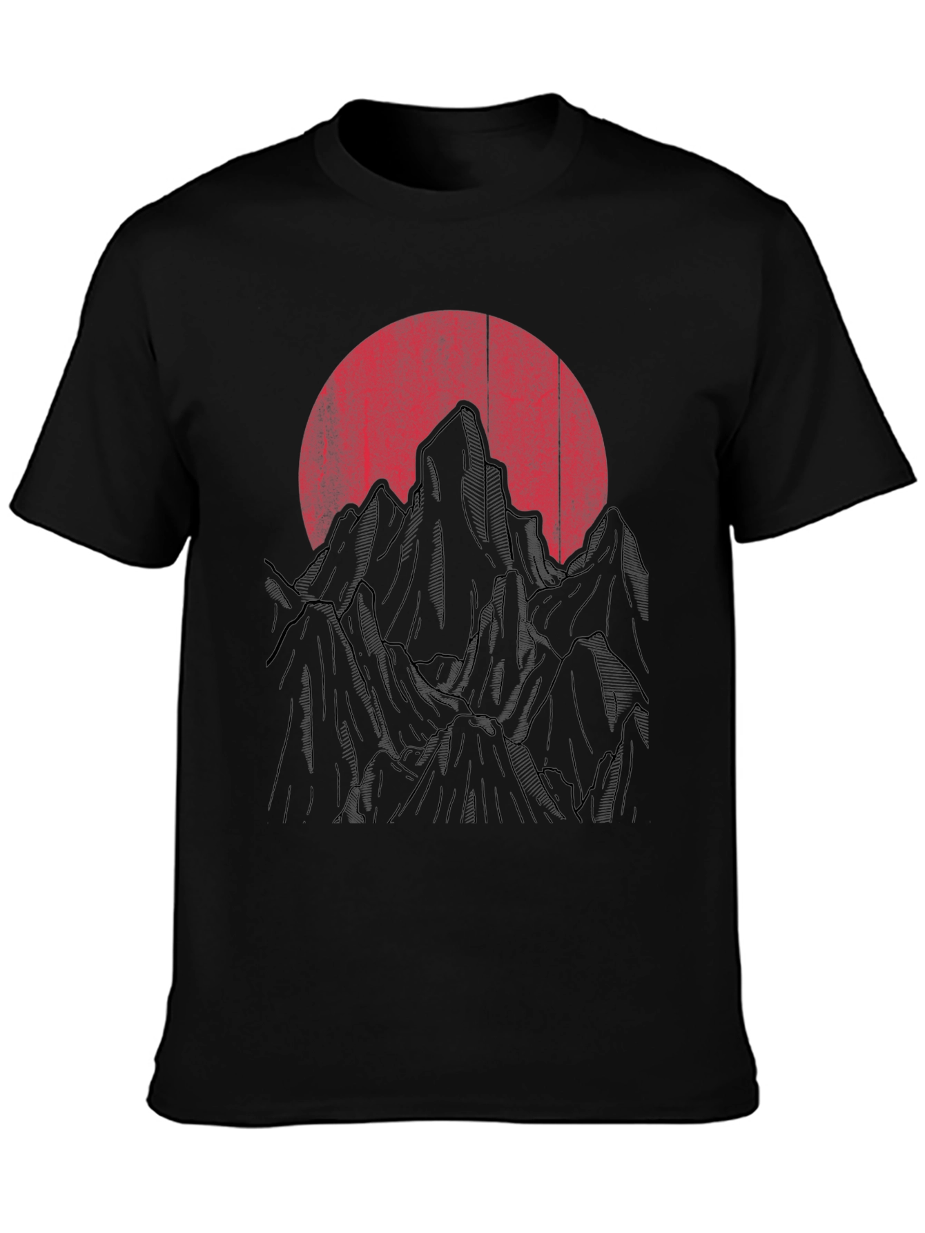 Sunset Mountain Graphic Tee - Mens Black T-Shirt