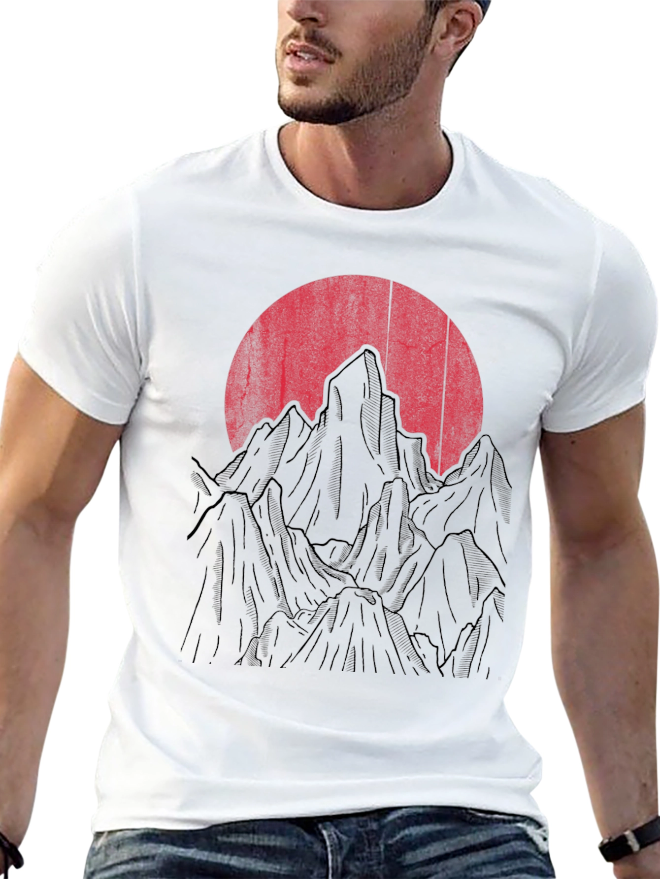 Sunset Mountain Graphic Tee - Mens Black T-Shirt