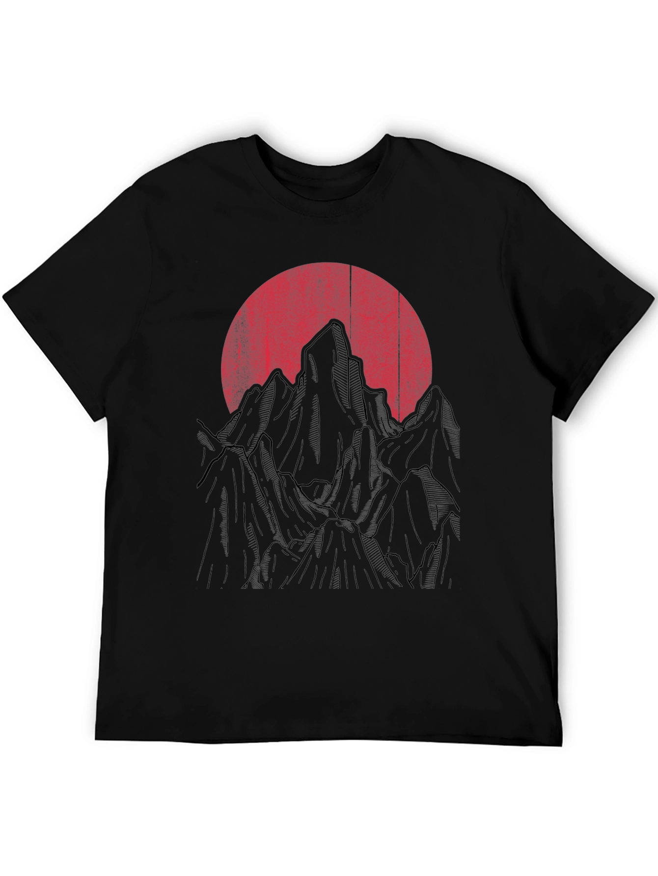 Sunset Mountain Graphic Tee - Mens Black T-Shirt