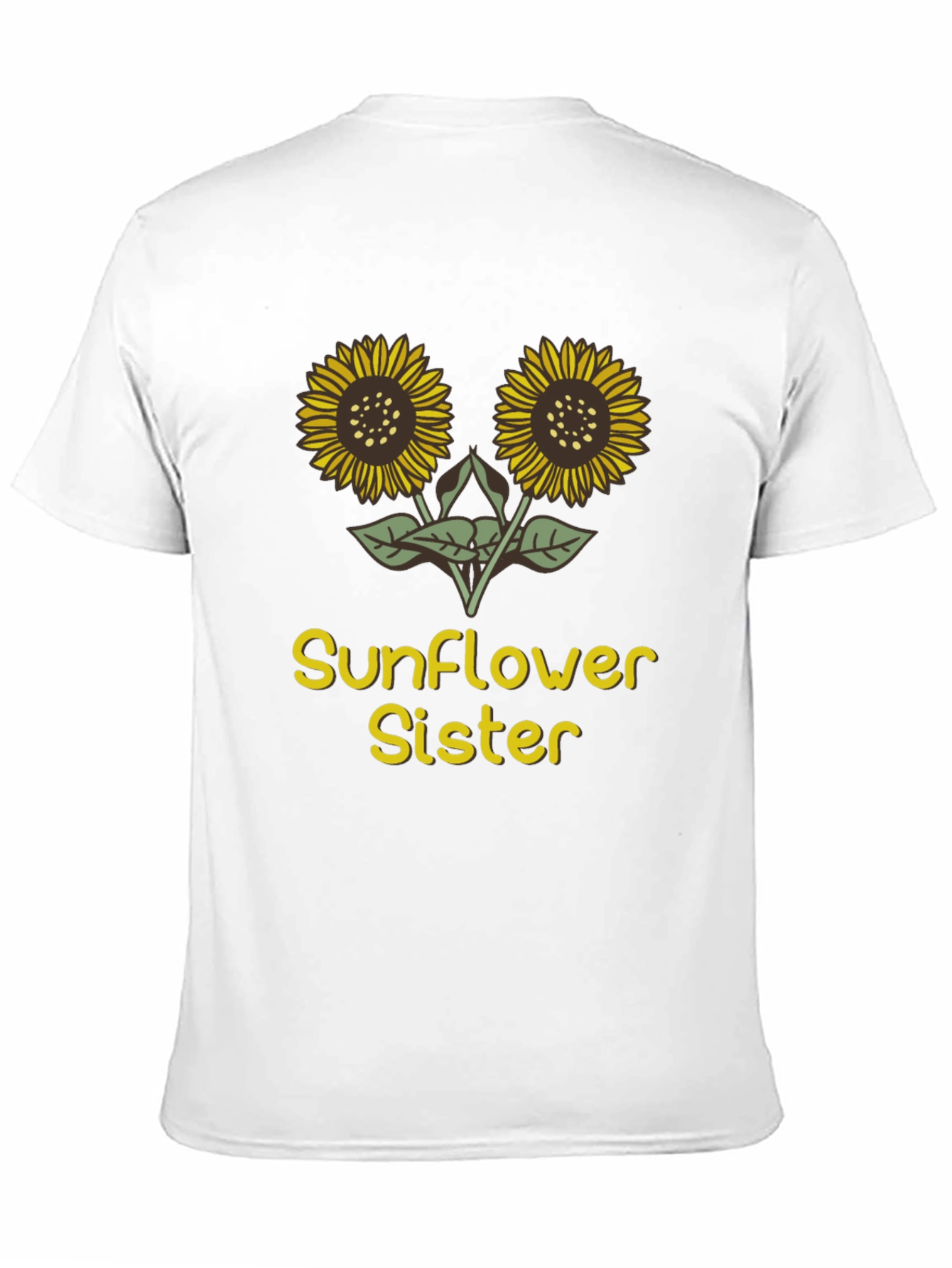 Sunflower Sister Graphic Tee - Black Cotton T-Shirt