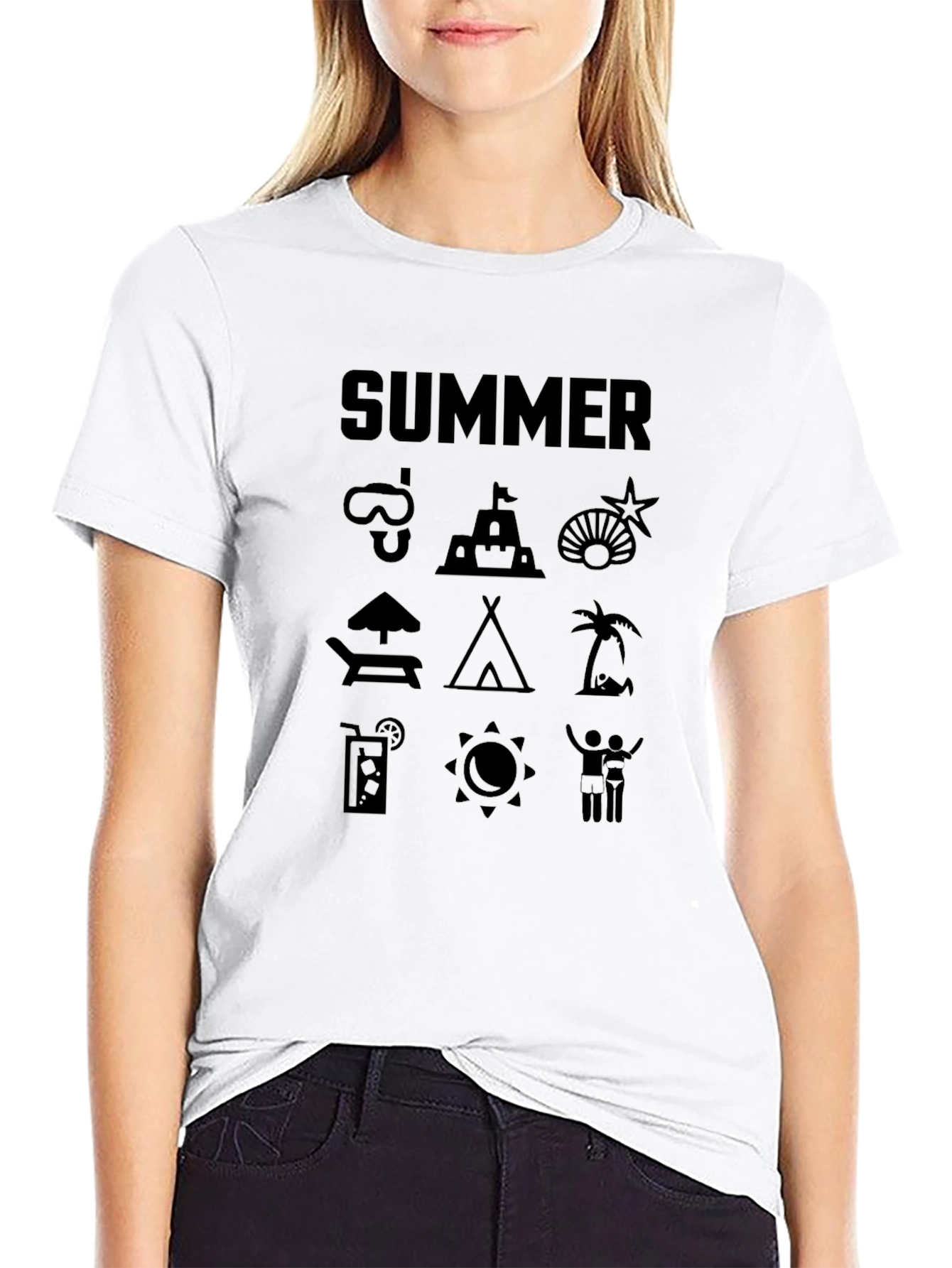 Summer Icon T-Shirt - Black Graphic Tee