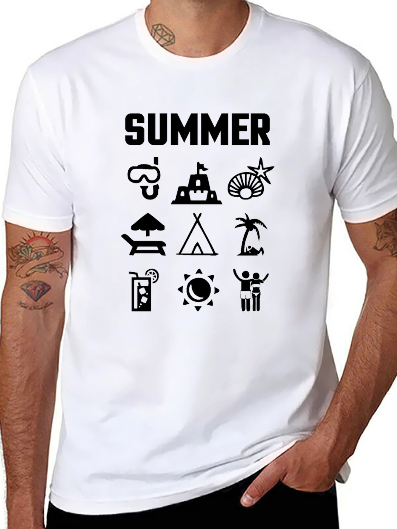 Summer Icon T-Shirt - Black Graphic Tee