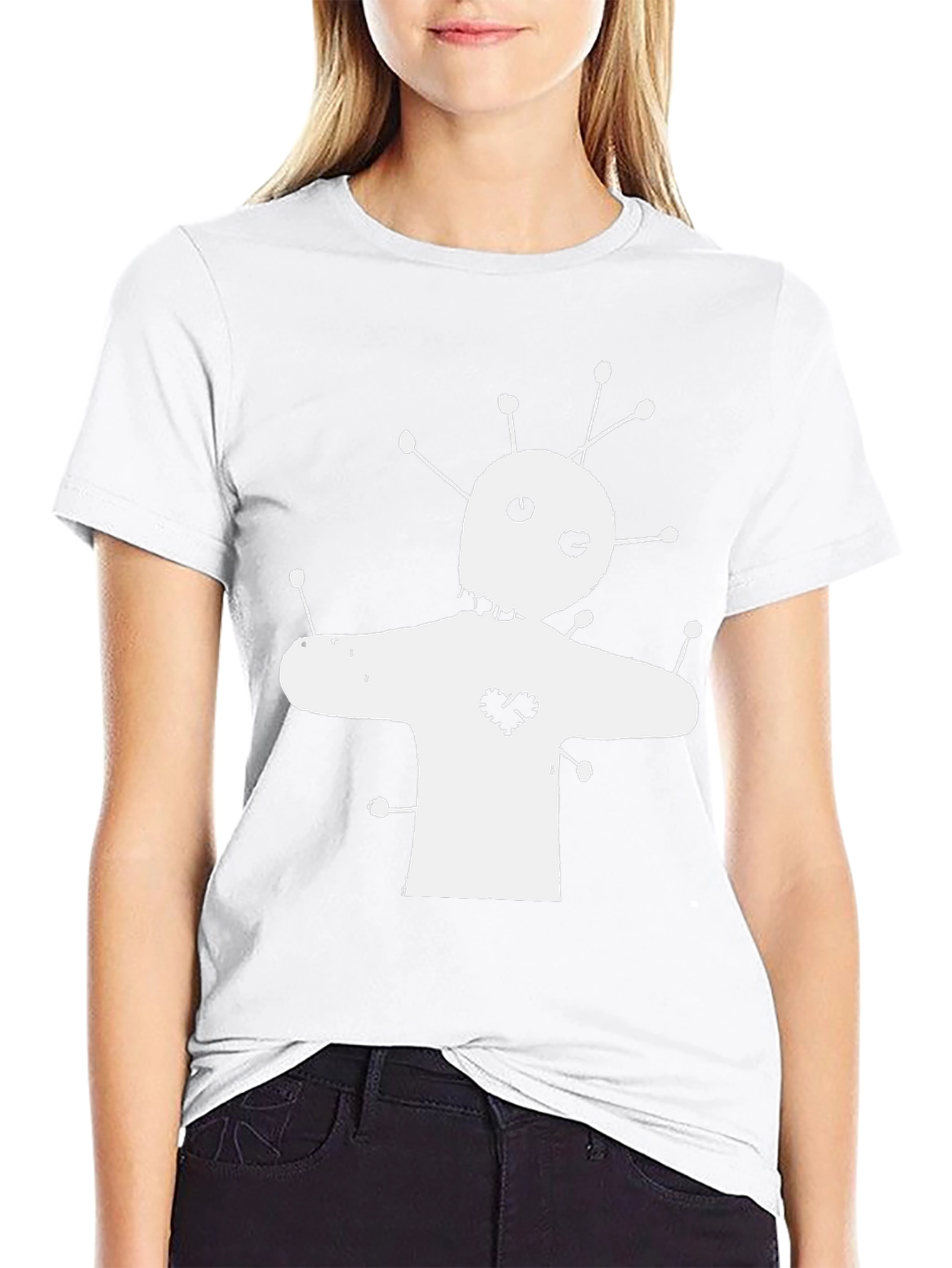 Voodoo Doll Graphic Tee - Black Cotton T-Shirt