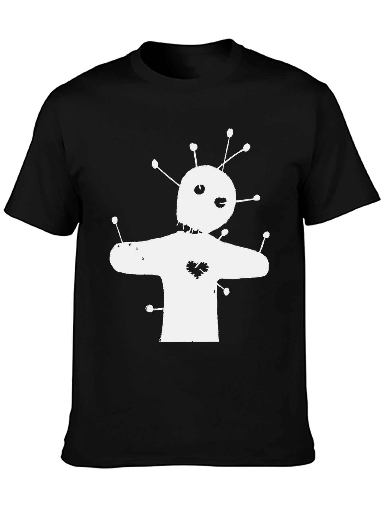 Voodoo Doll Graphic Tee - Black Cotton T-Shirt