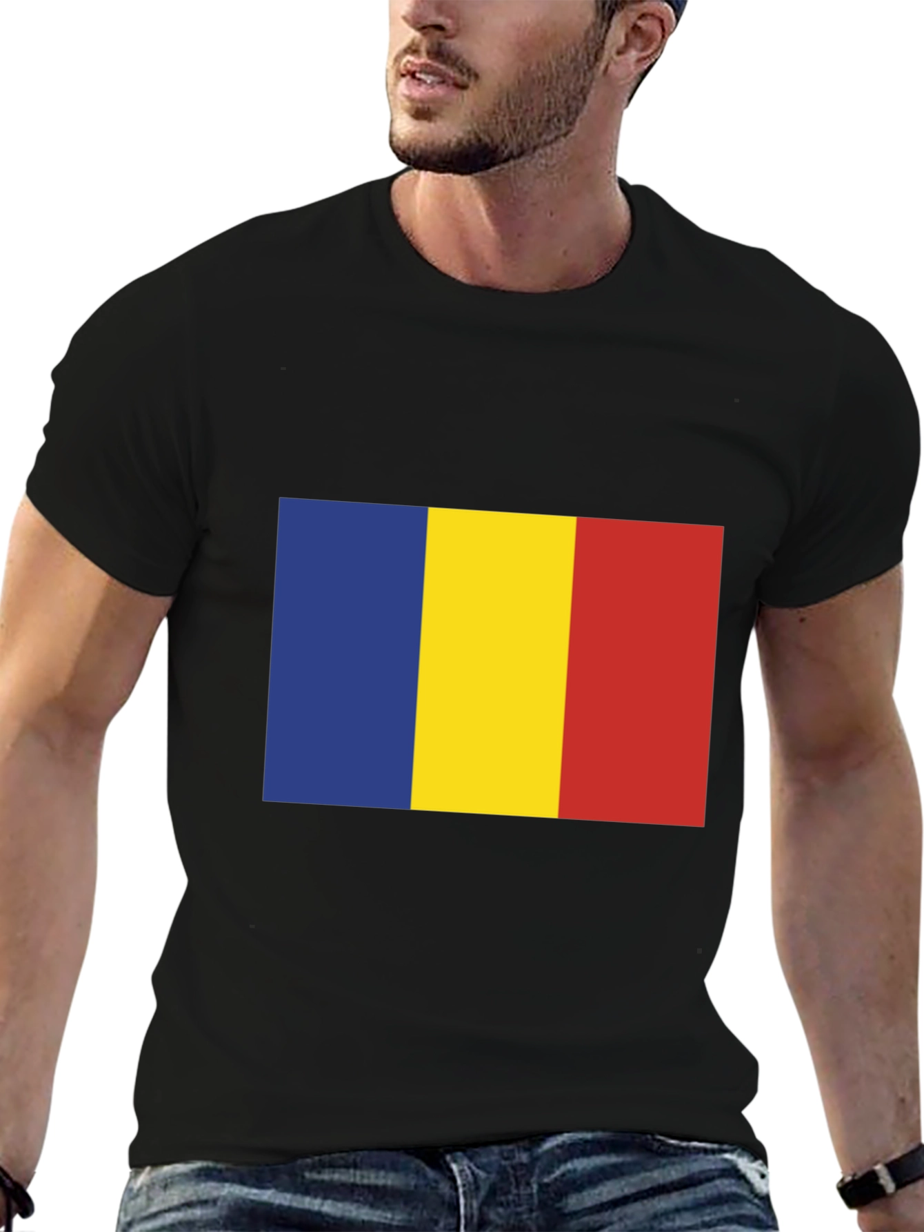 Romania Flag T-Shirt - Black Tee