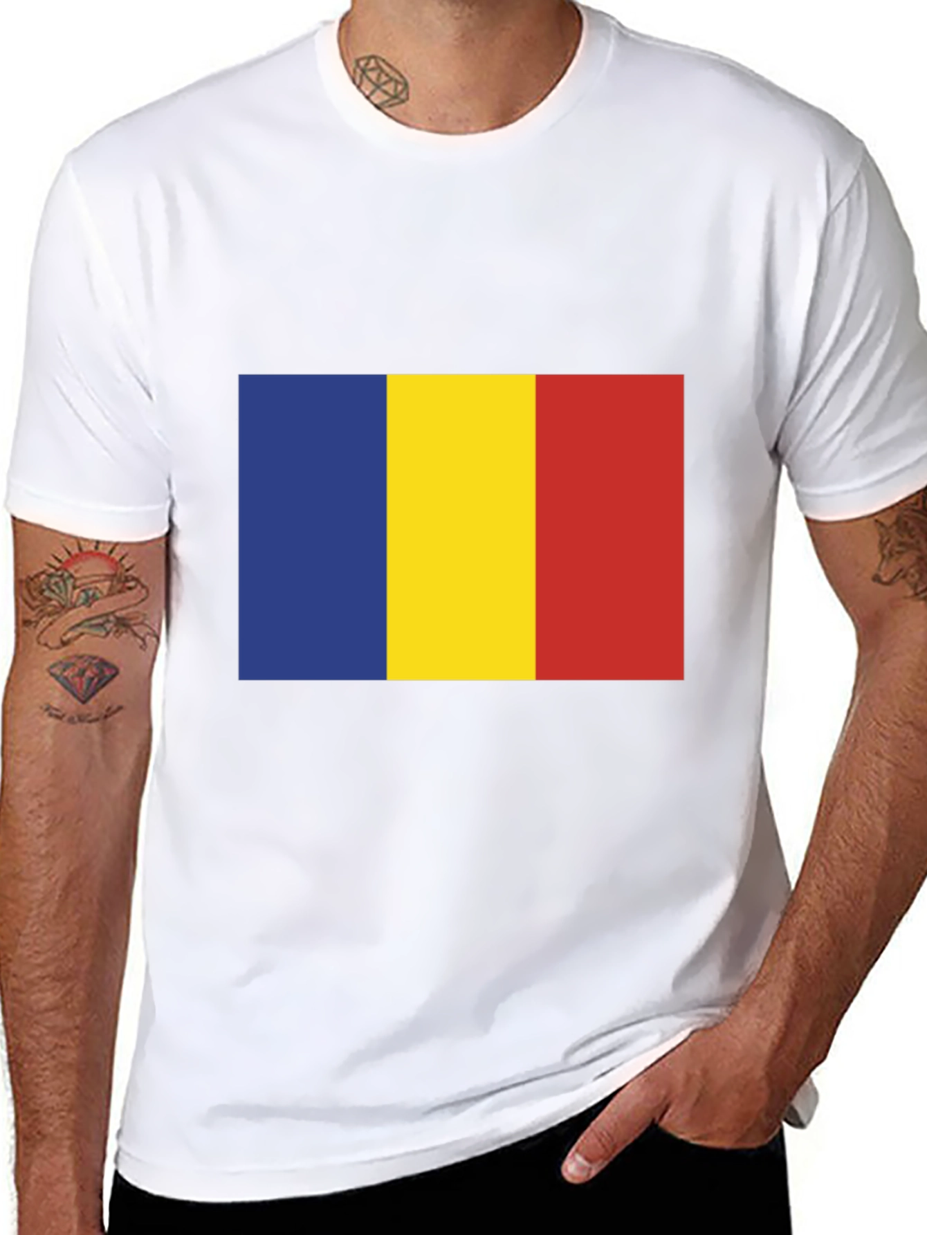 Romania Flag T-Shirt - Black Tee