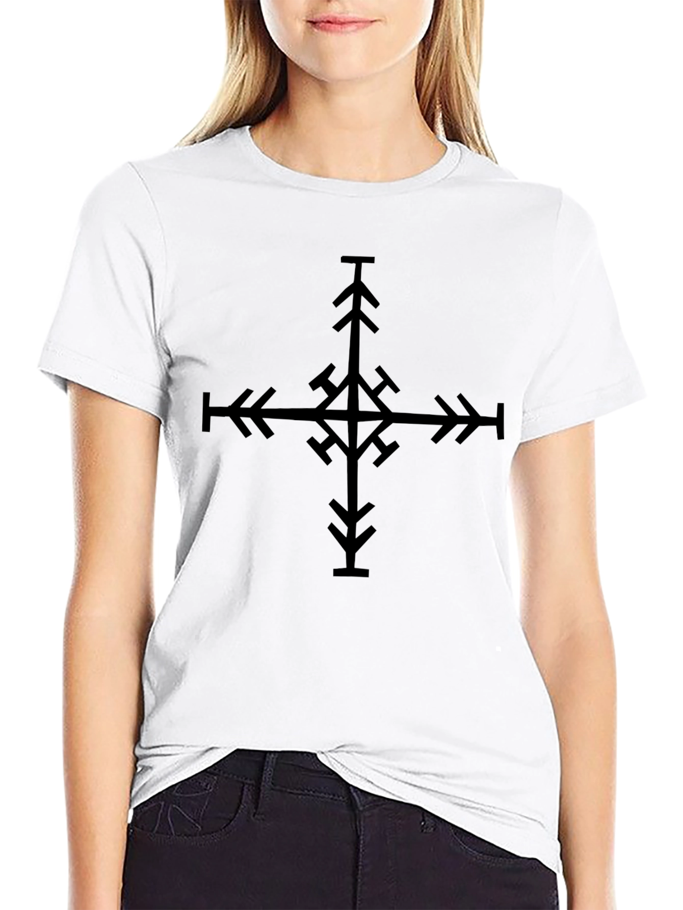 Abstract Cross Graphic Tee - Mens Black T-Shirt