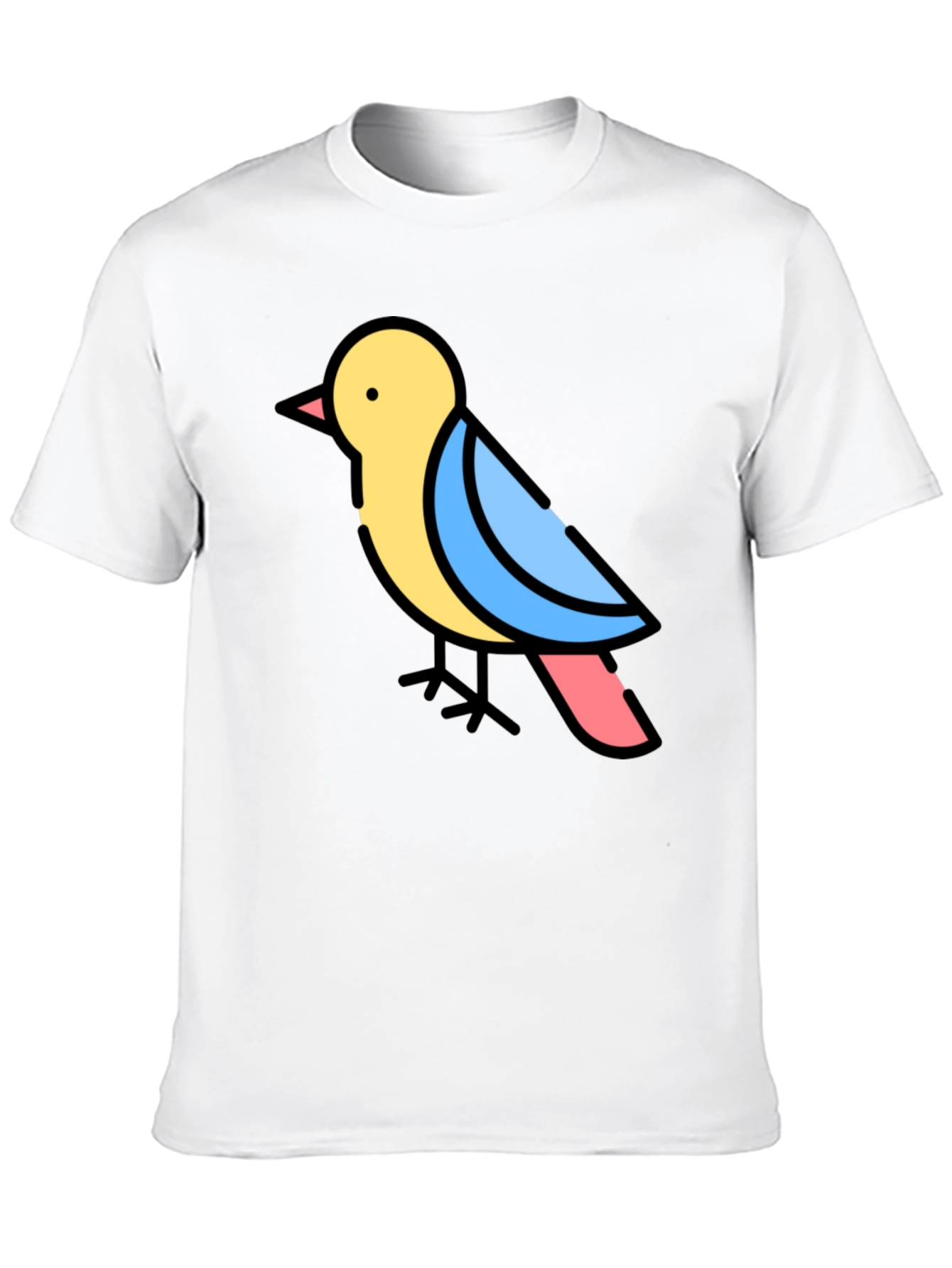 Cartoon Bird Black T-Shirt
