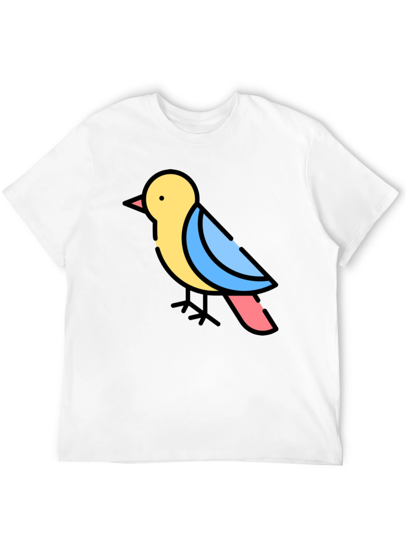 Cartoon Bird Black T-Shirt
