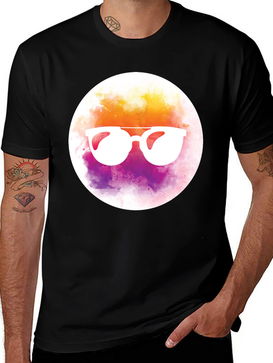 Sunglasses Watercolor Graphic Tee - Stylish Casual Wear