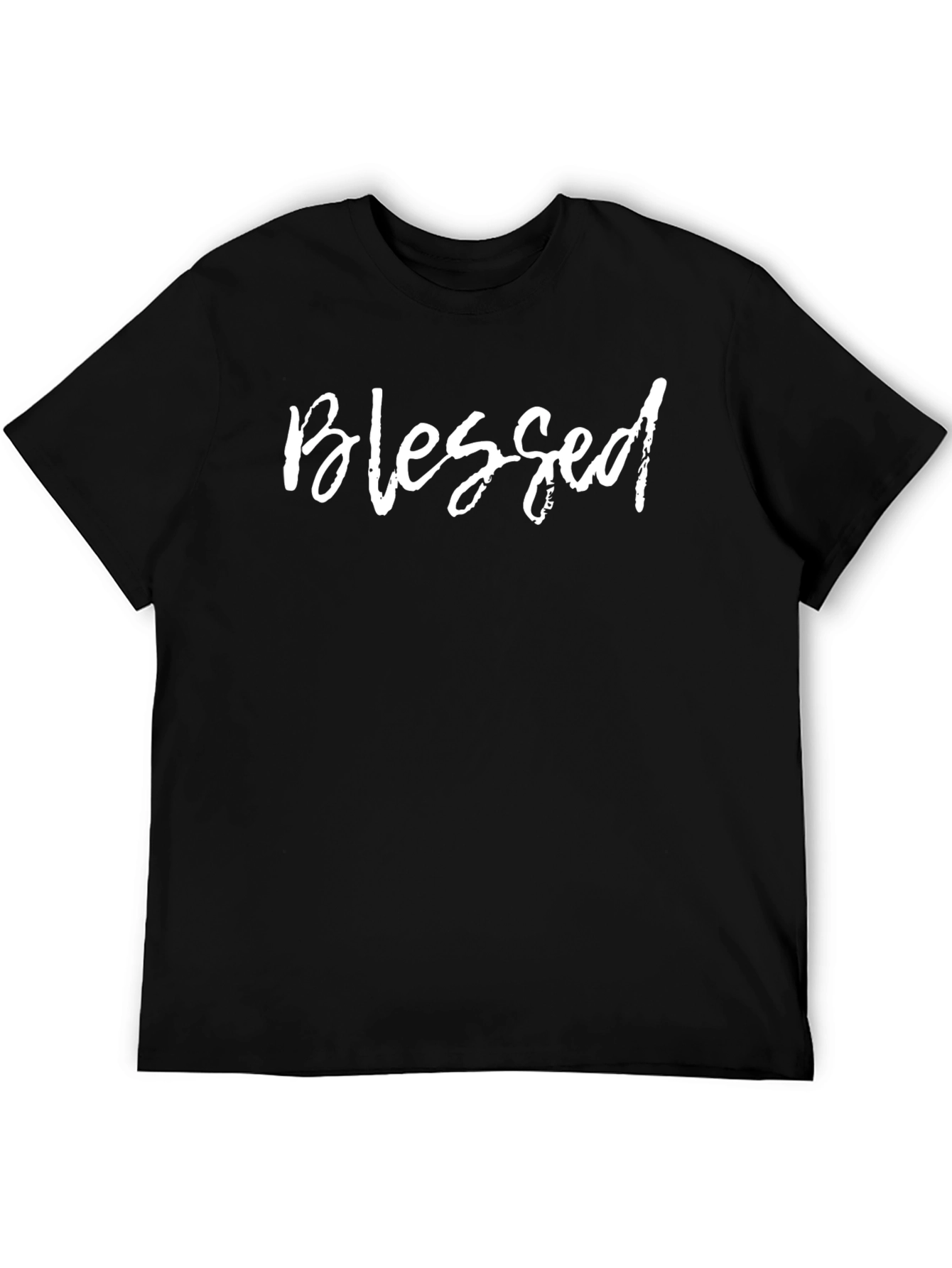 Blessed Graphic Tee - Black Cotton Casual Shirt