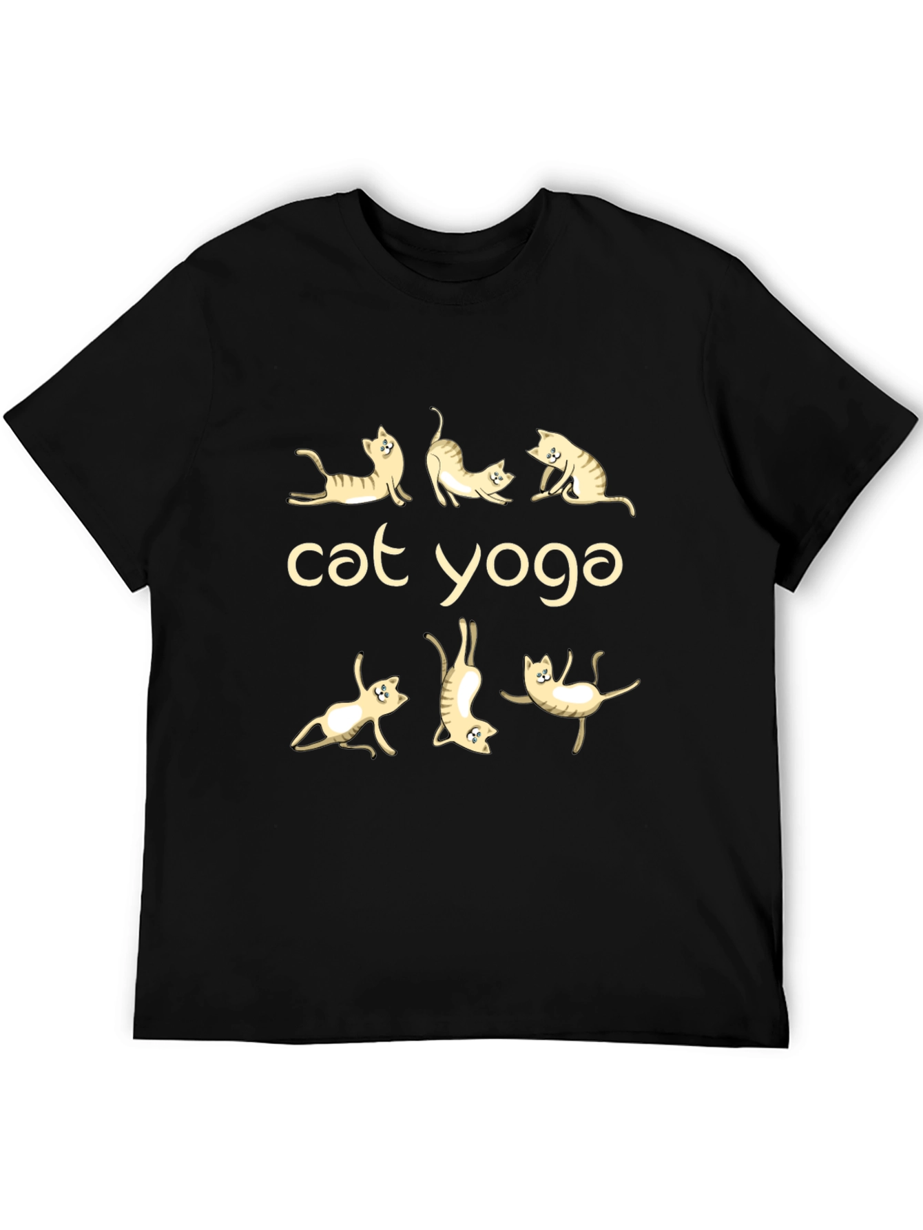 Cat Yoga Black T-Shirt