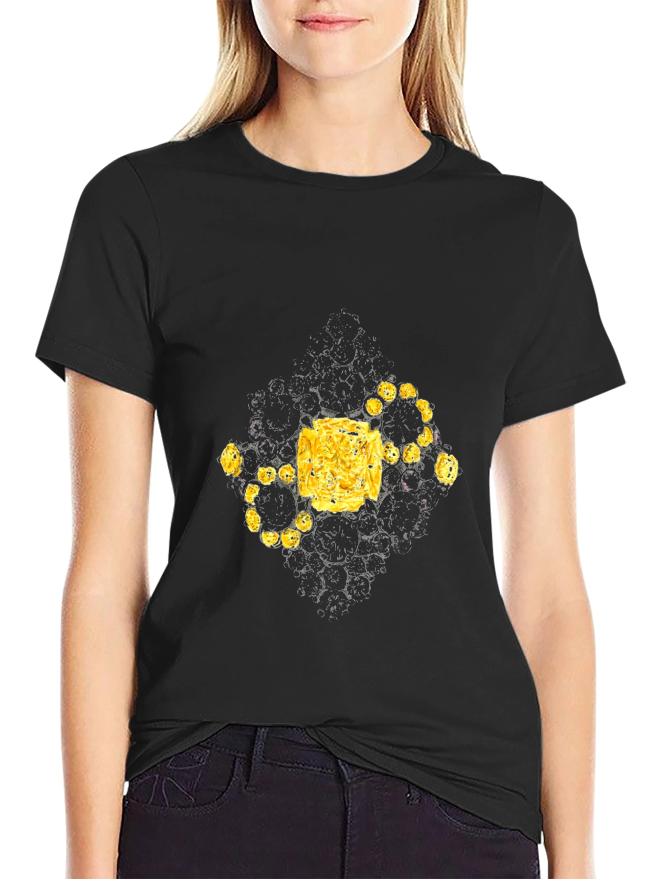 Abstract Geometric T-Shirt - Black