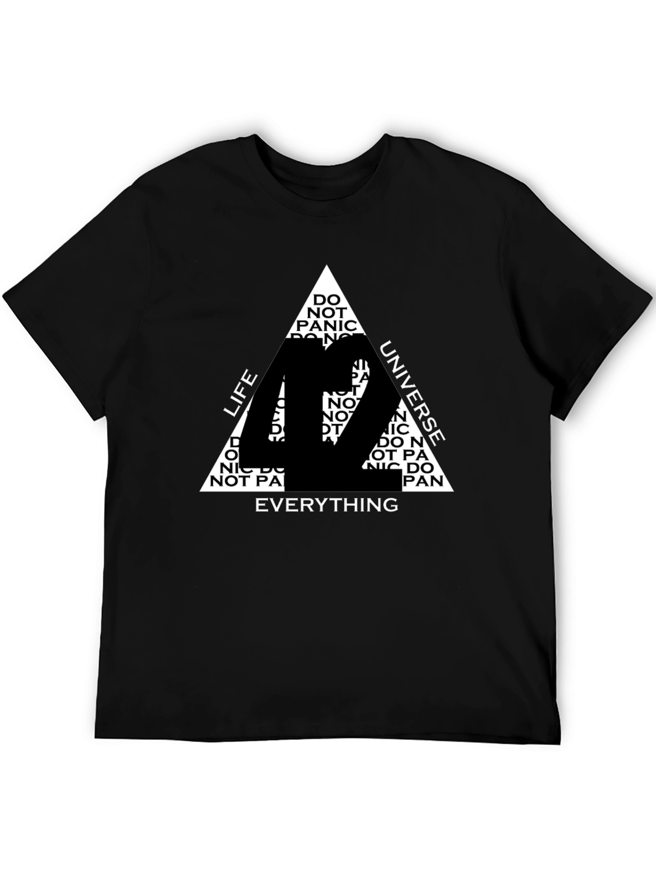 42 T-Shirt: Life Universe Everything - Black Cotton Tee