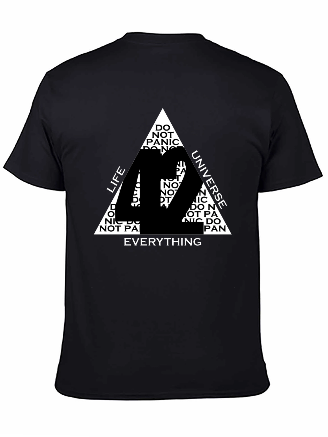 42 T-Shirt: Life Universe Everything - Black Cotton Tee