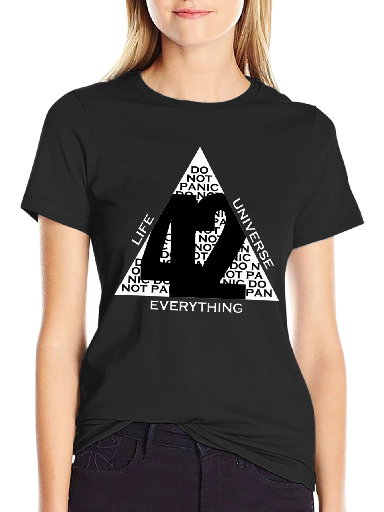 42 T-Shirt: Life Universe Everything - Black Cotton Tee