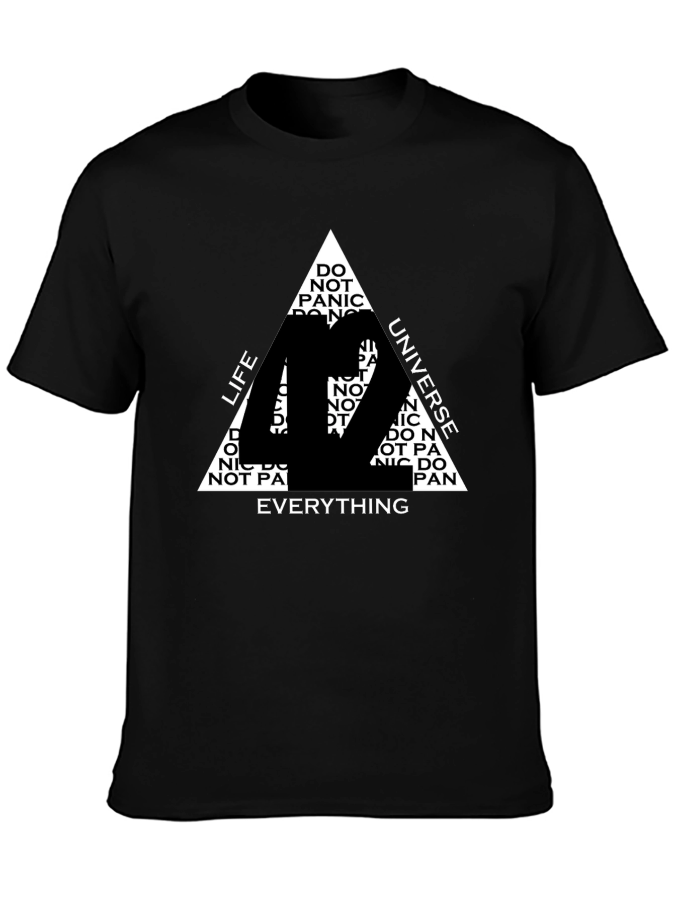 42 T-Shirt: Life Universe Everything - Black Cotton Tee