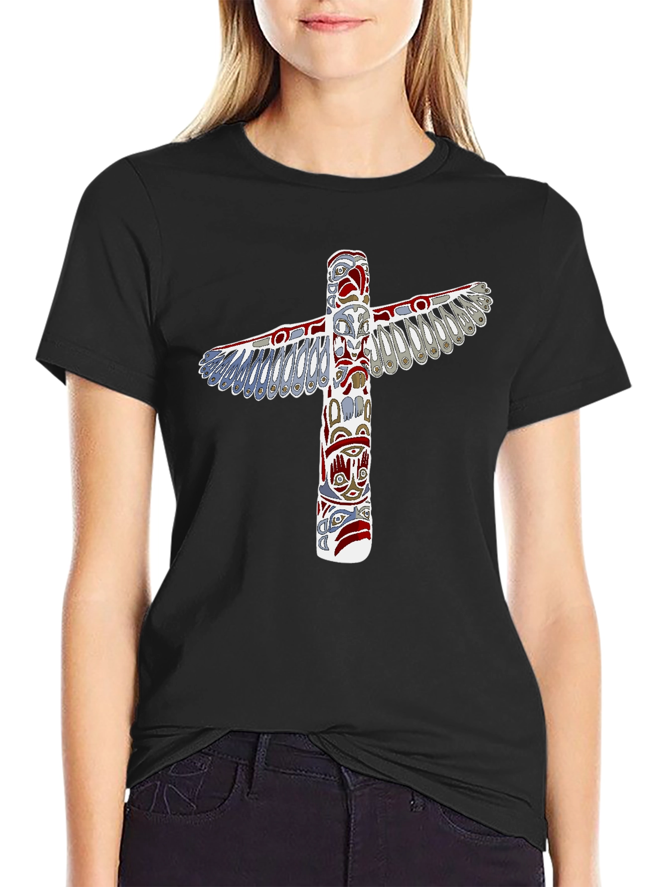 Totem Pole Graphic Tee - Unique Native American Design