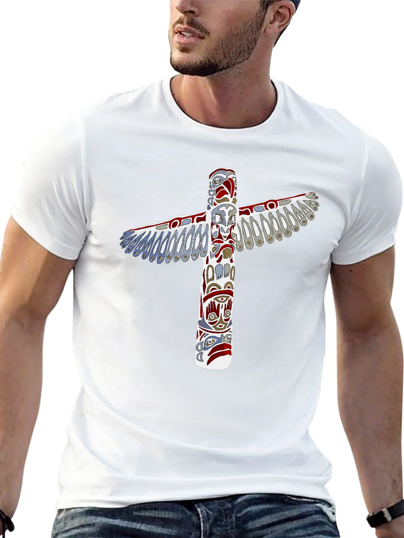 Totem Pole Graphic Tee - Unique Native American Design