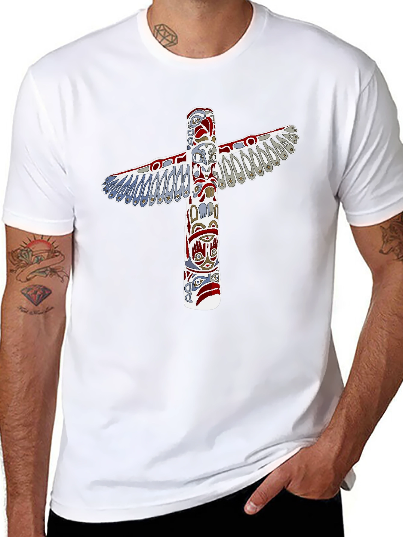 Totem Pole Graphic Tee - Unique Native American Design