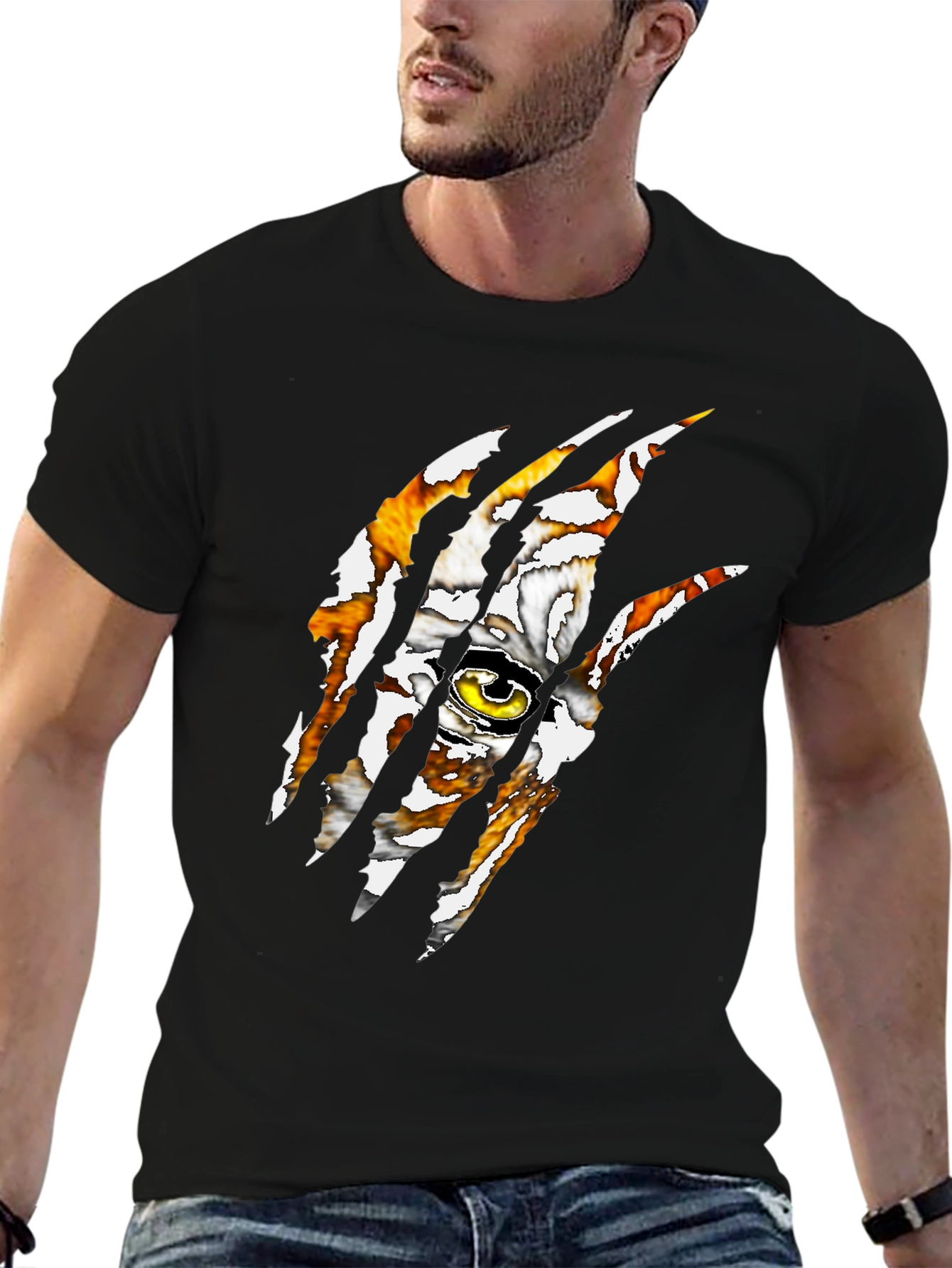 Tiger Eye Claw T-Shirt - Graphic Print