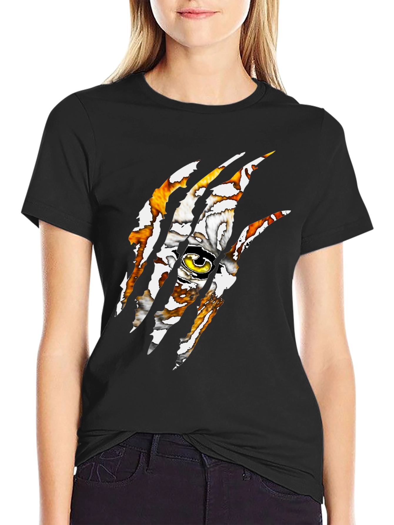Tiger Eye Claw T-Shirt - Graphic Print
