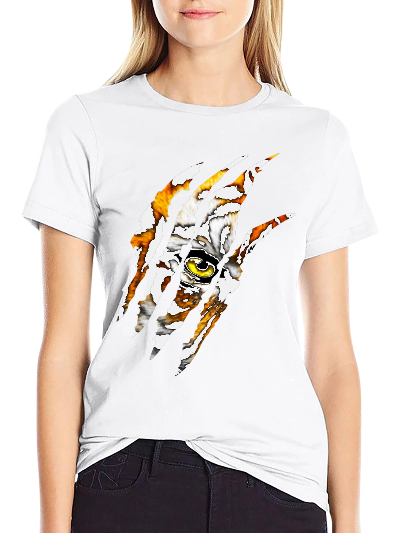 Tiger Eye Claw T-Shirt - Graphic Print