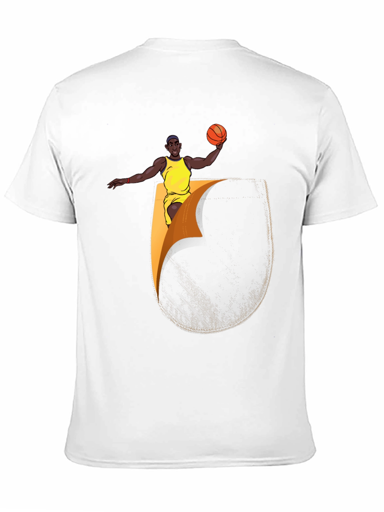Basketball Player Graphic Tee - Black Cotton Blend