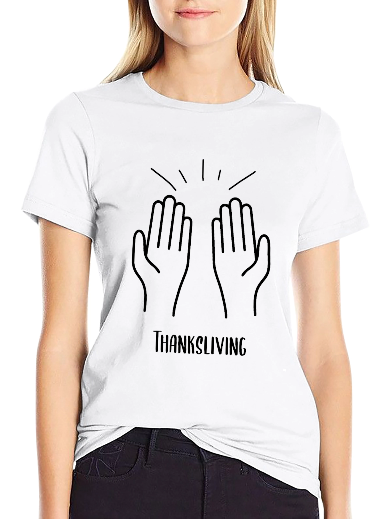 Thanksgiving High Five Graphic Tee - Black