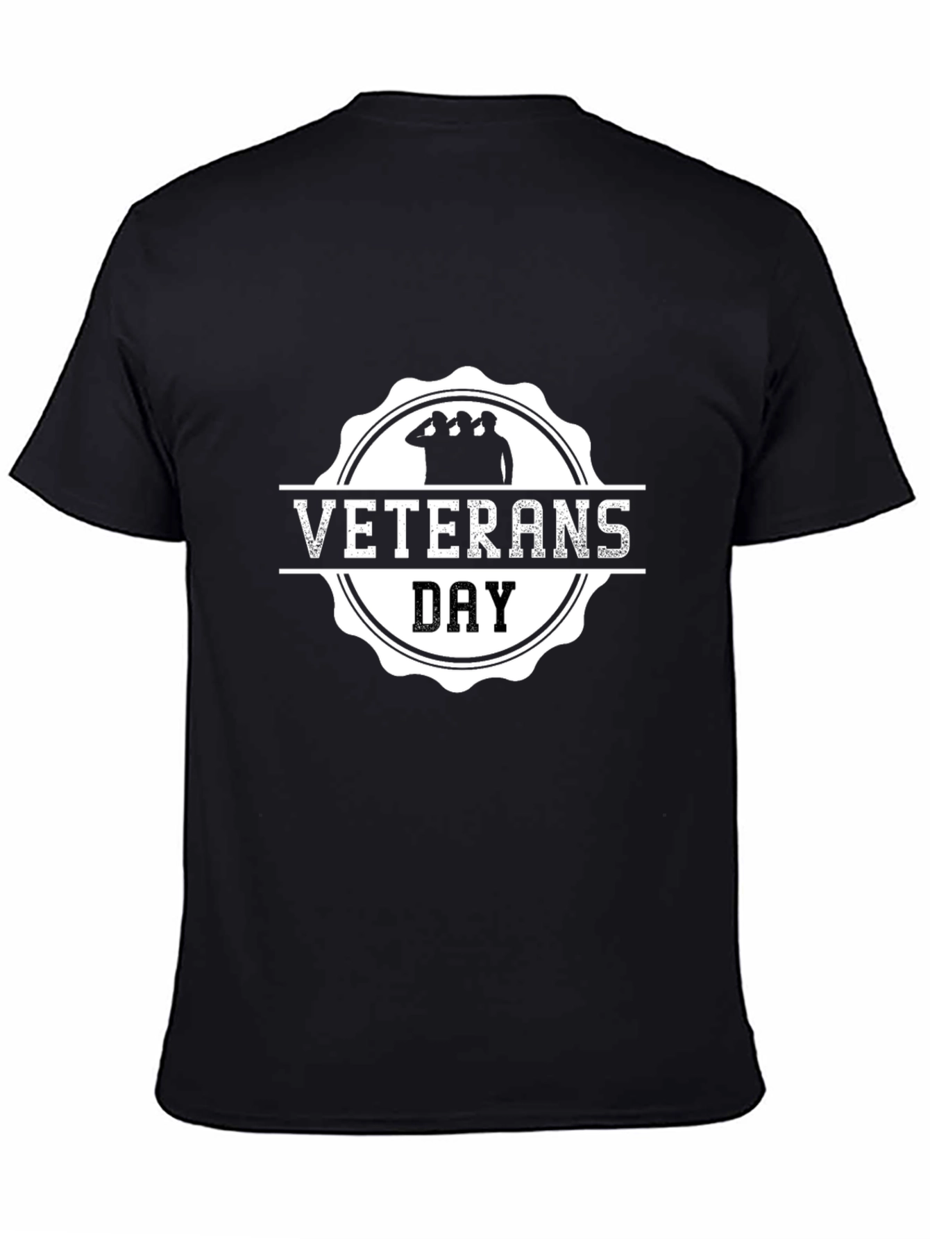 Veterans Day Graphic Print Black T-Shirt