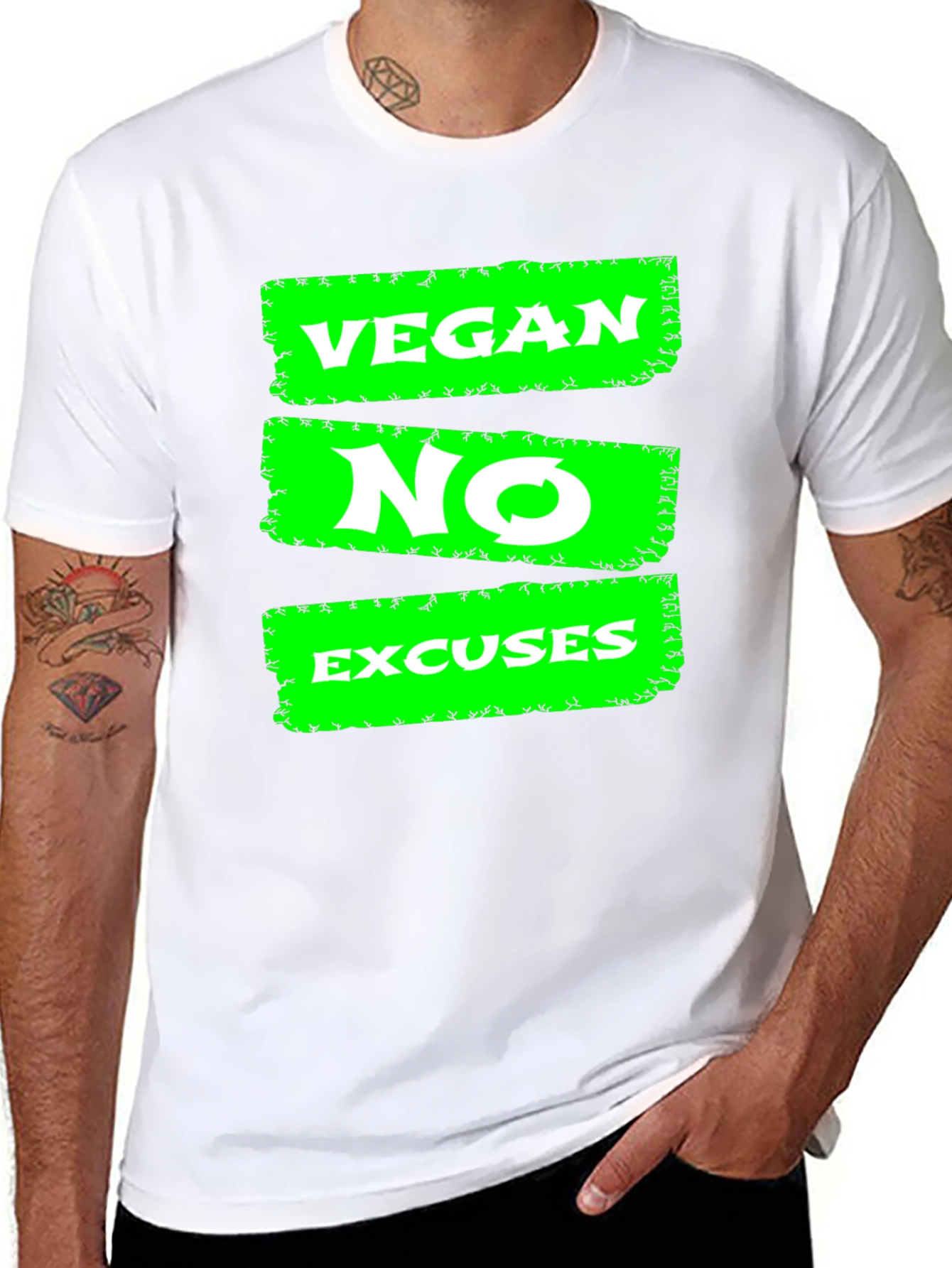 Vegan No Excuses Graphic Tee - Black