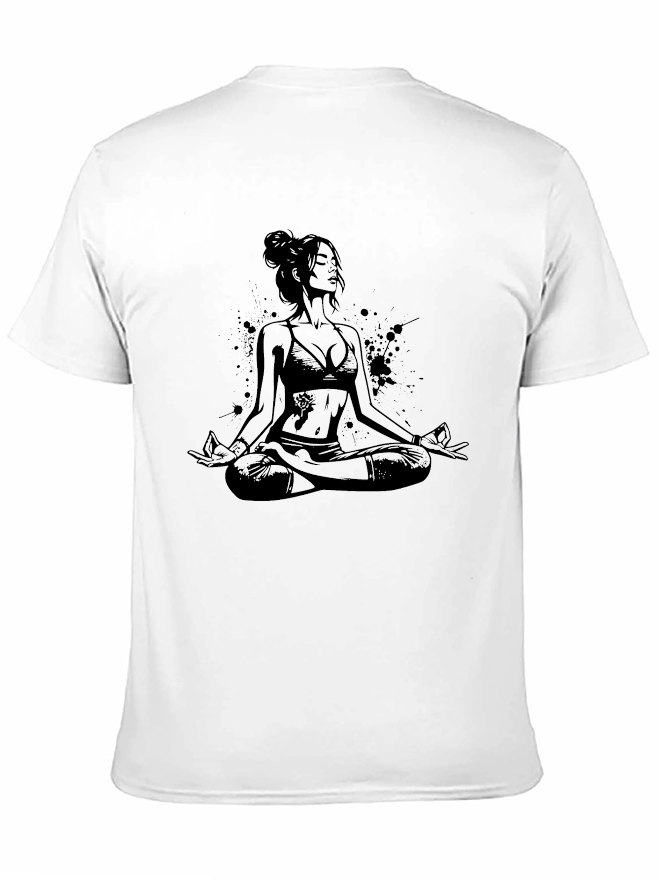 Black Yoga Woman Graphic T-Shirt