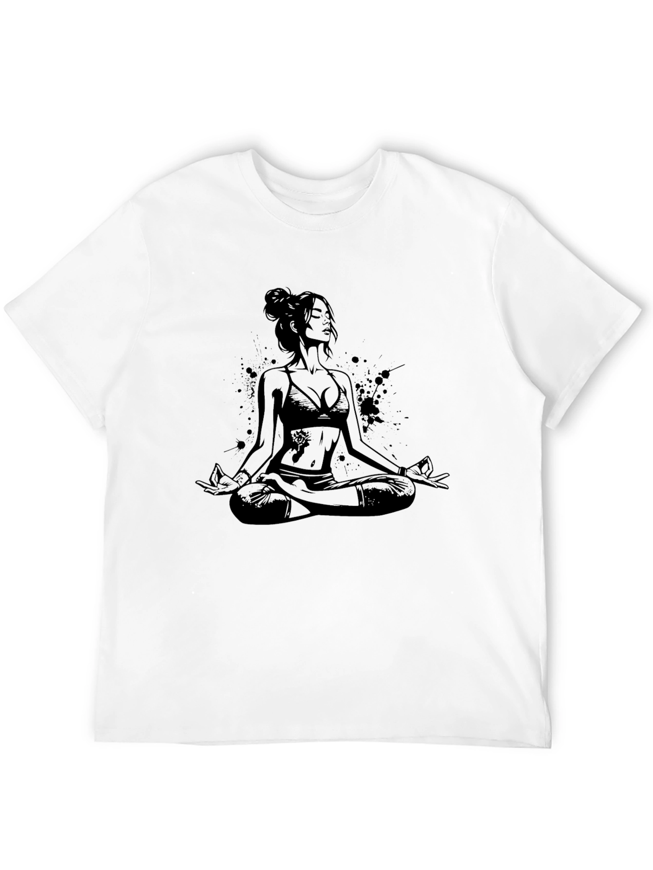 Black Yoga Woman Graphic T-Shirt