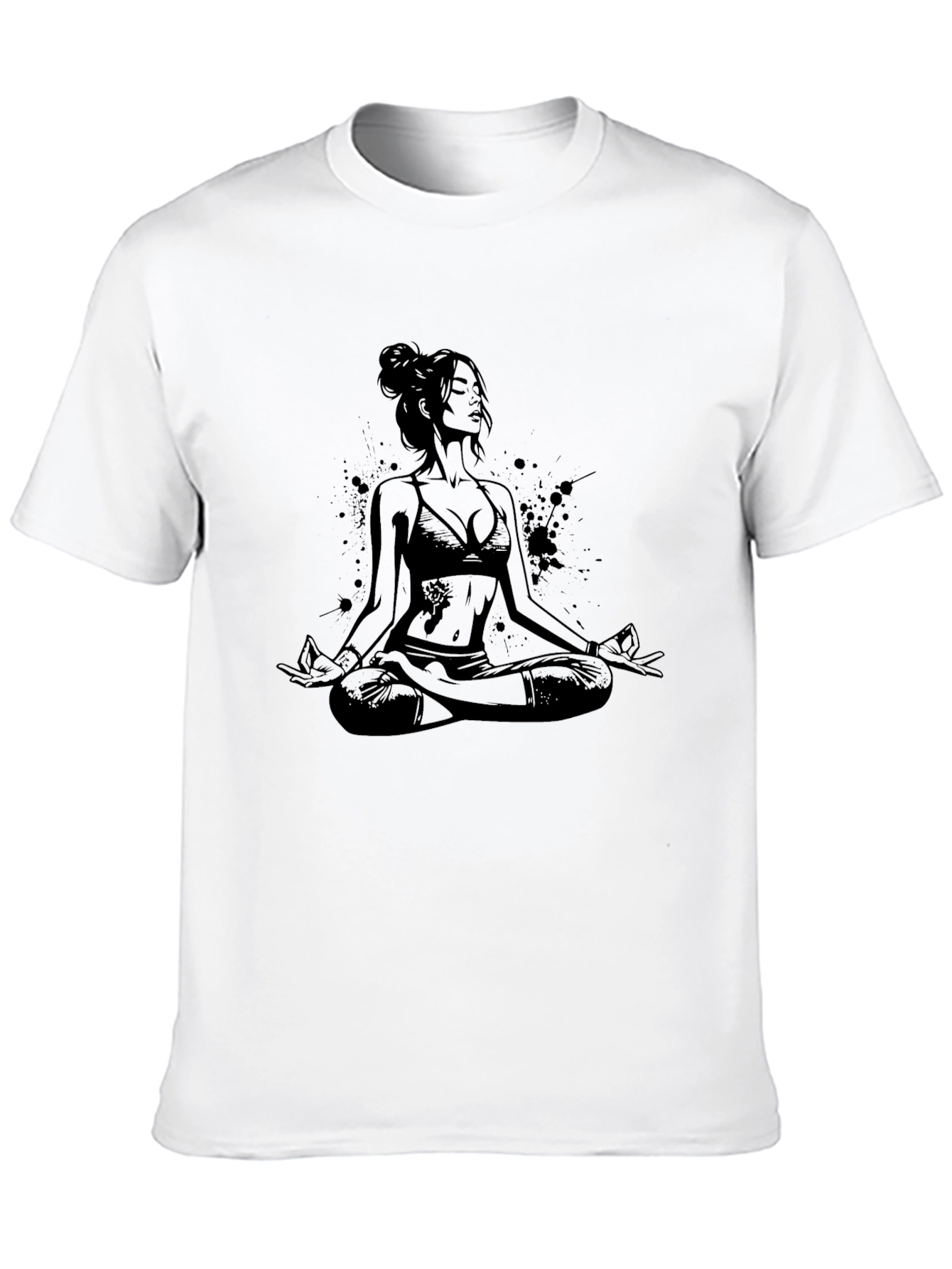Black Yoga Woman Graphic T-Shirt