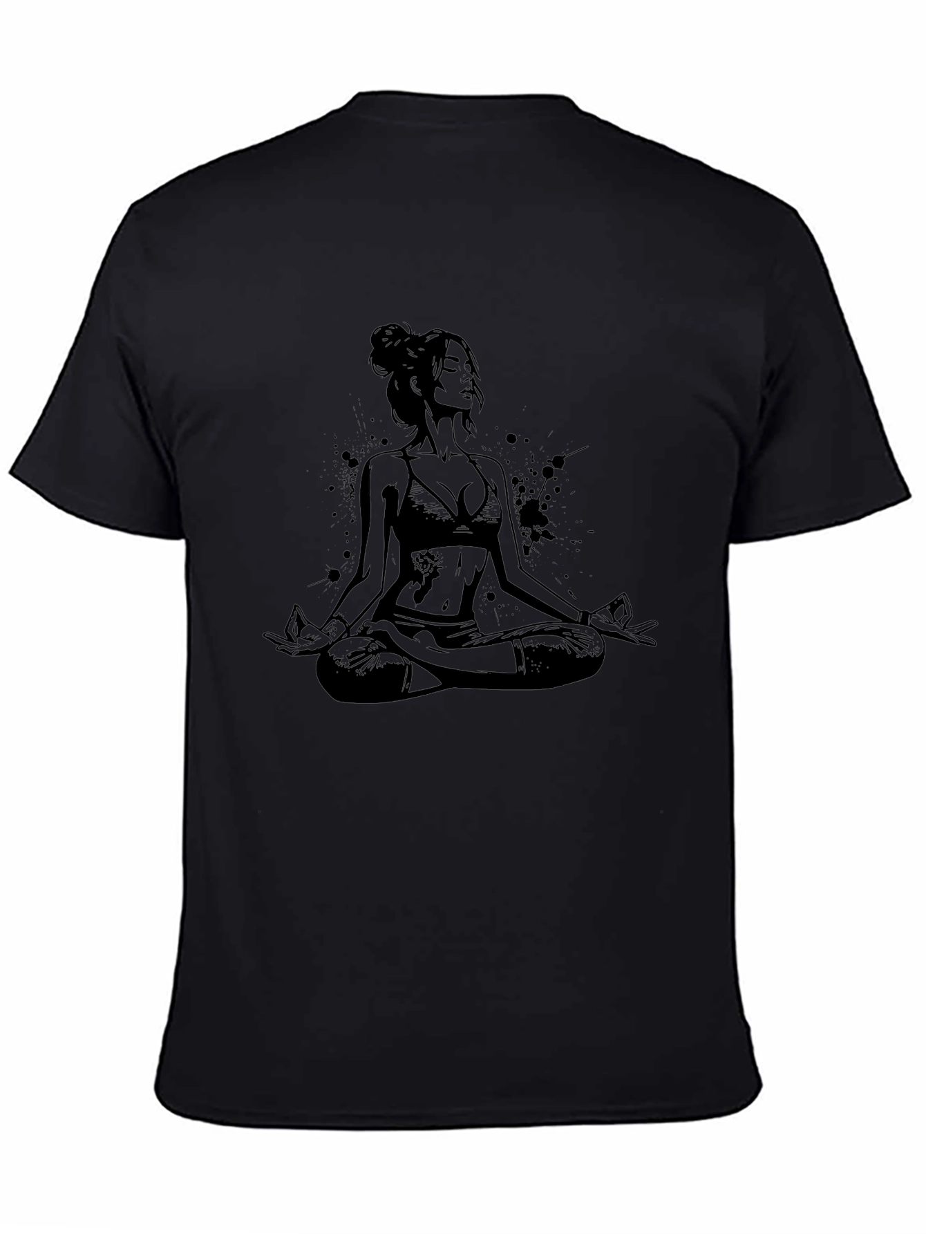 Black Yoga Woman Graphic T-Shirt