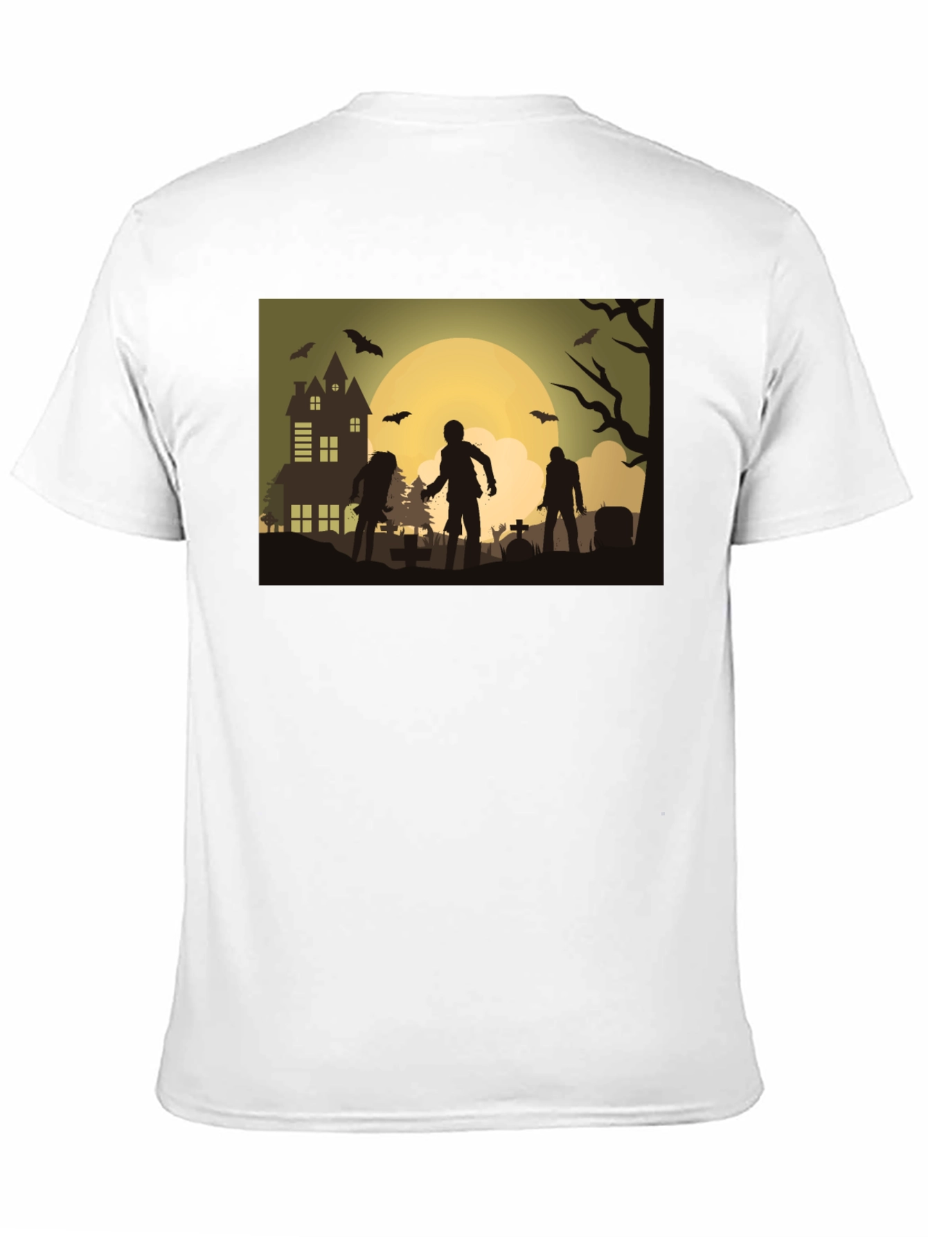Zombie Moon Halloween Graphic Tee