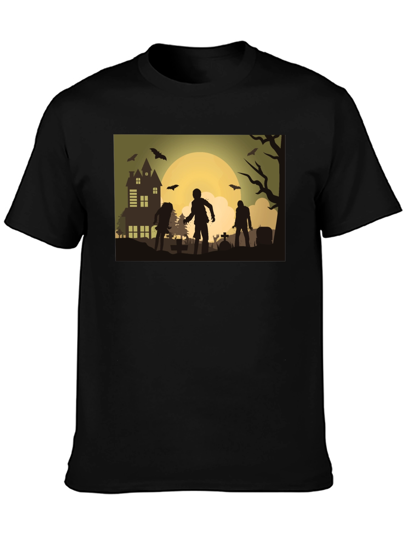 Zombie Moon Halloween Graphic Tee