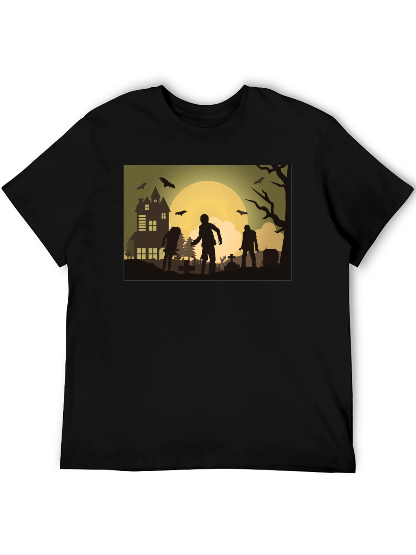 Zombie Moon Halloween Graphic Tee