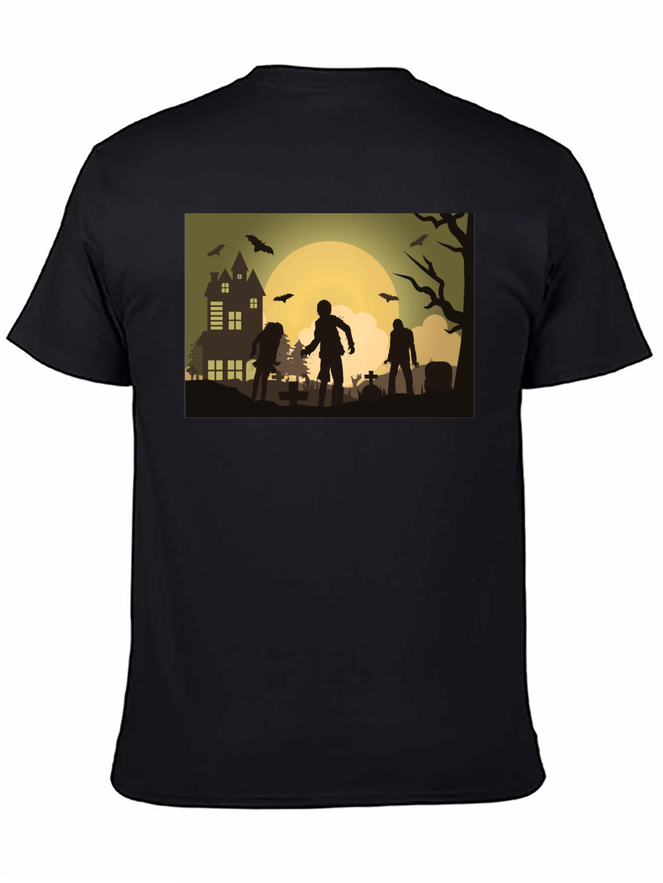 Zombie Moon Halloween Graphic Tee
