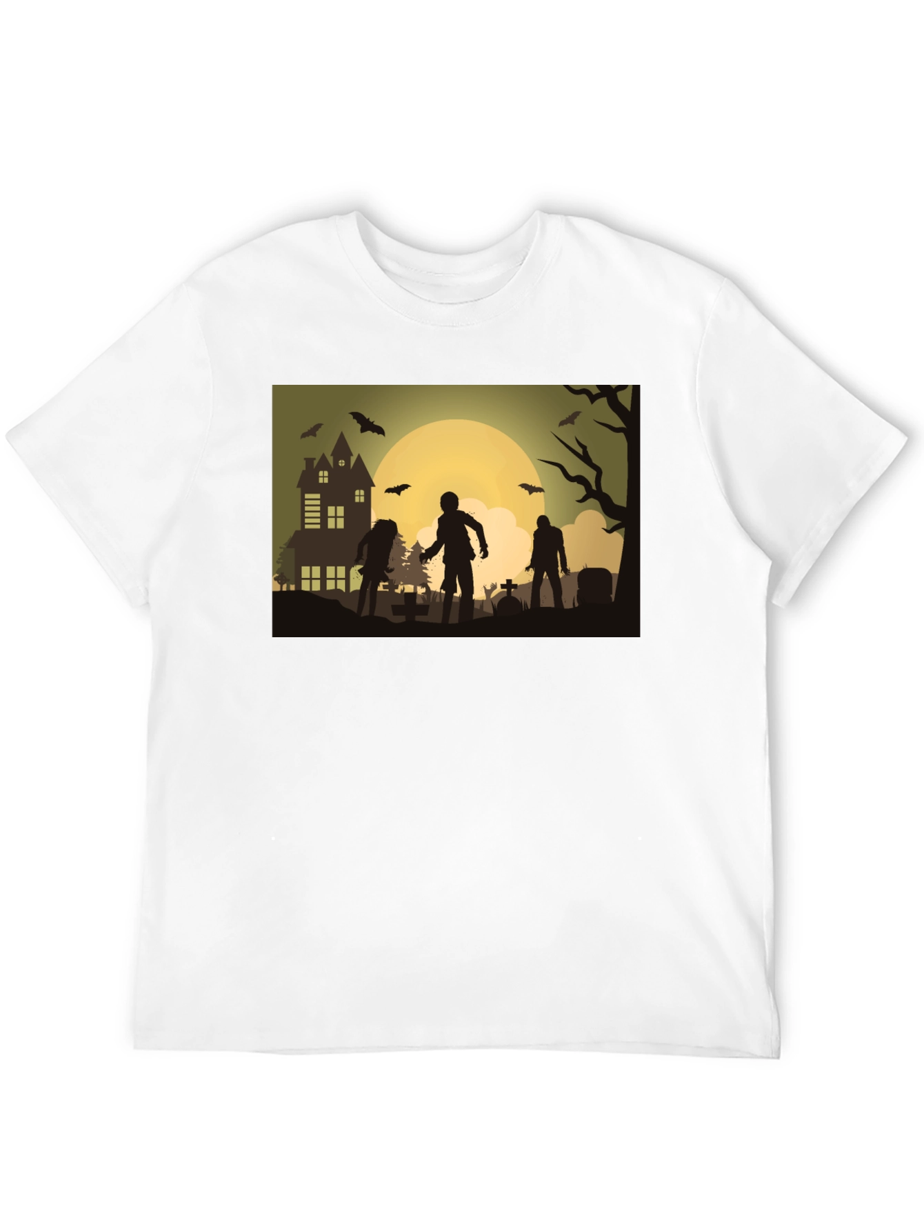 Zombie Moon Halloween Graphic Tee
