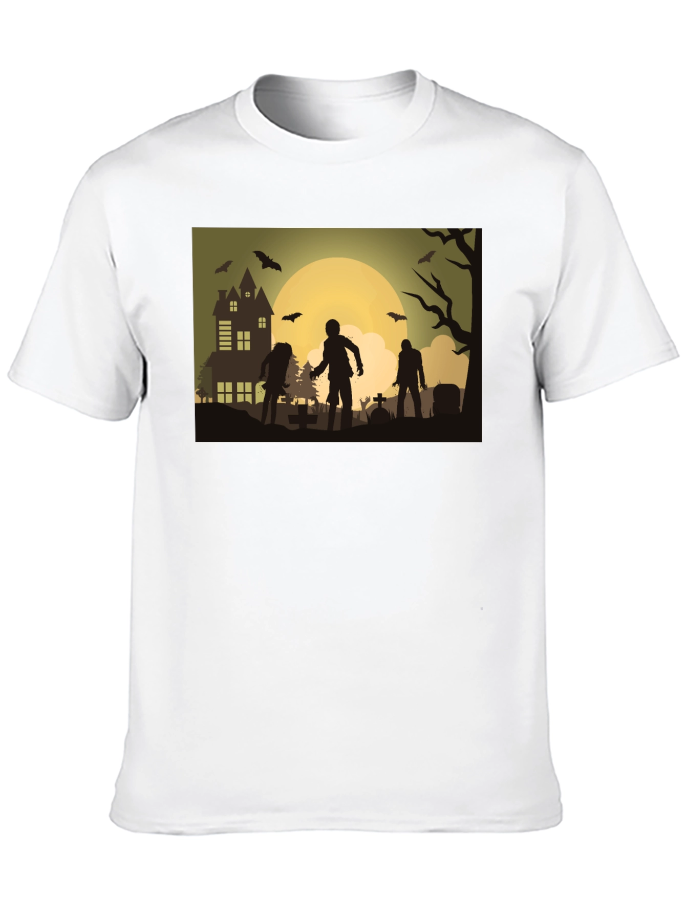 Zombie Moon Halloween Graphic Tee