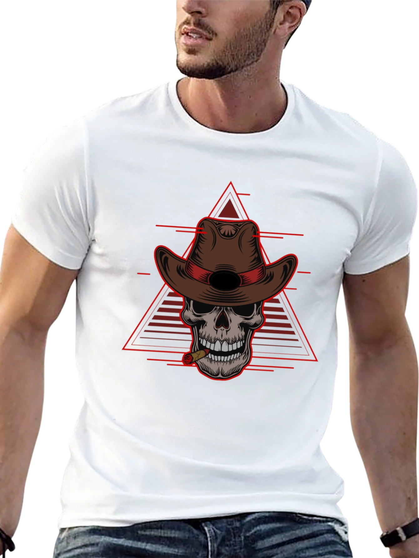 Skull Cowboy T-Shirt - Edgy Western Style