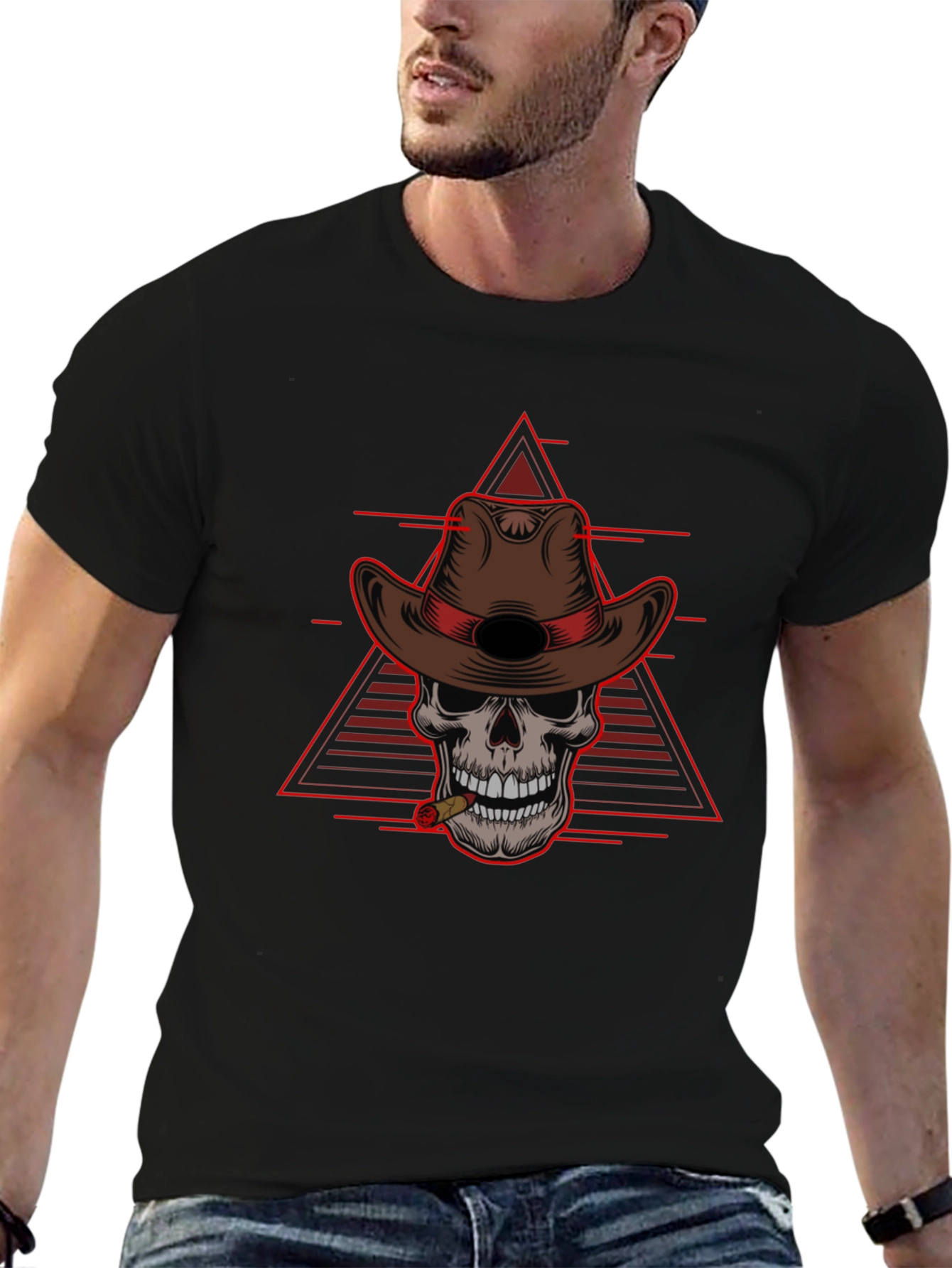 Skull Cowboy T-Shirt - Edgy Western Style