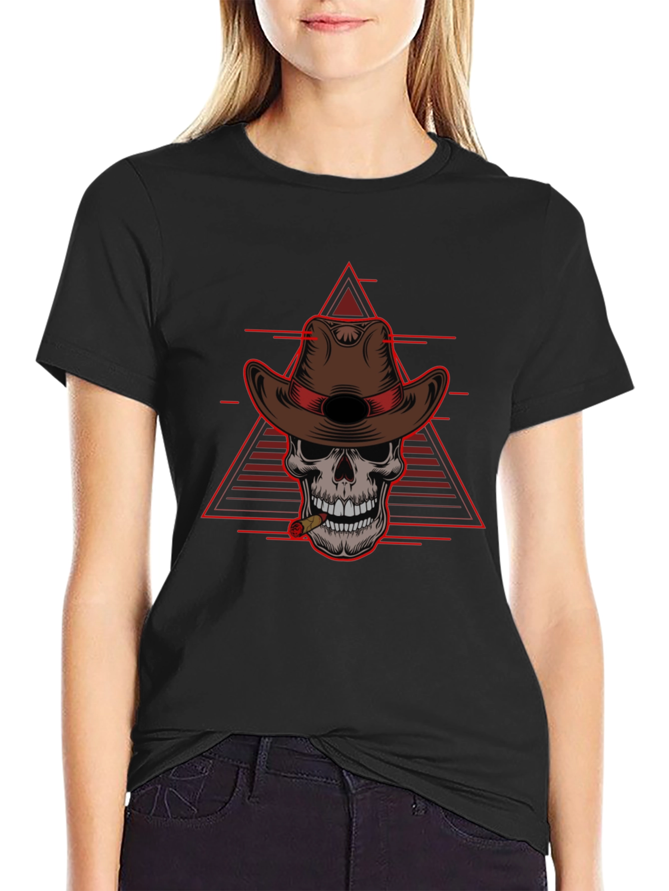 Skull Cowboy T-Shirt - Edgy Western Style