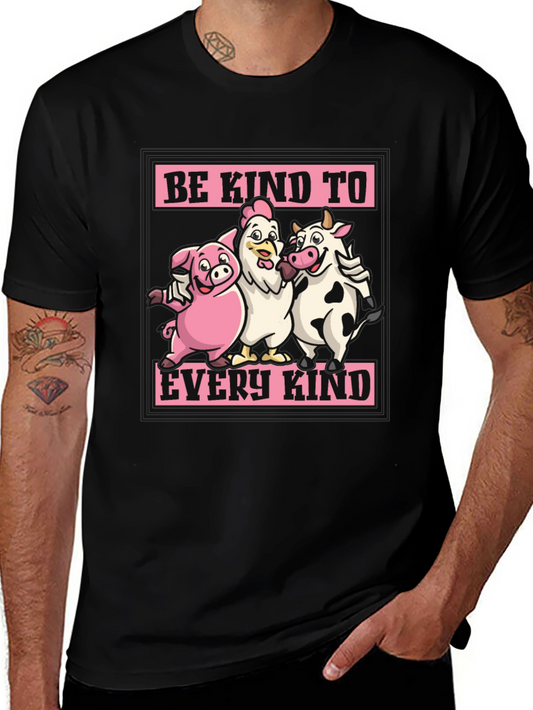Be Kind To Every Kind Graphic T-Shirt - Vegan Animal Lover Tee