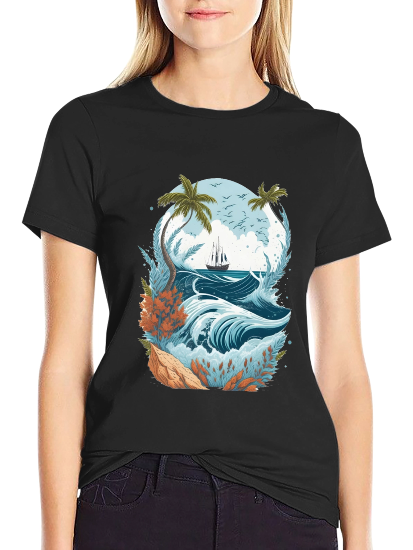 Tropical Sailboat Tee