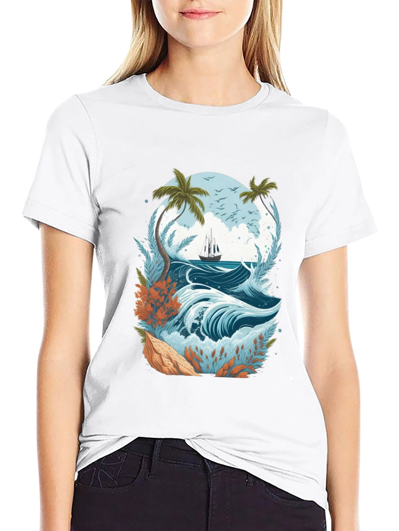 Tropical Sailboat Tee